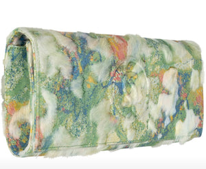 Ava Green Floral Clutch
